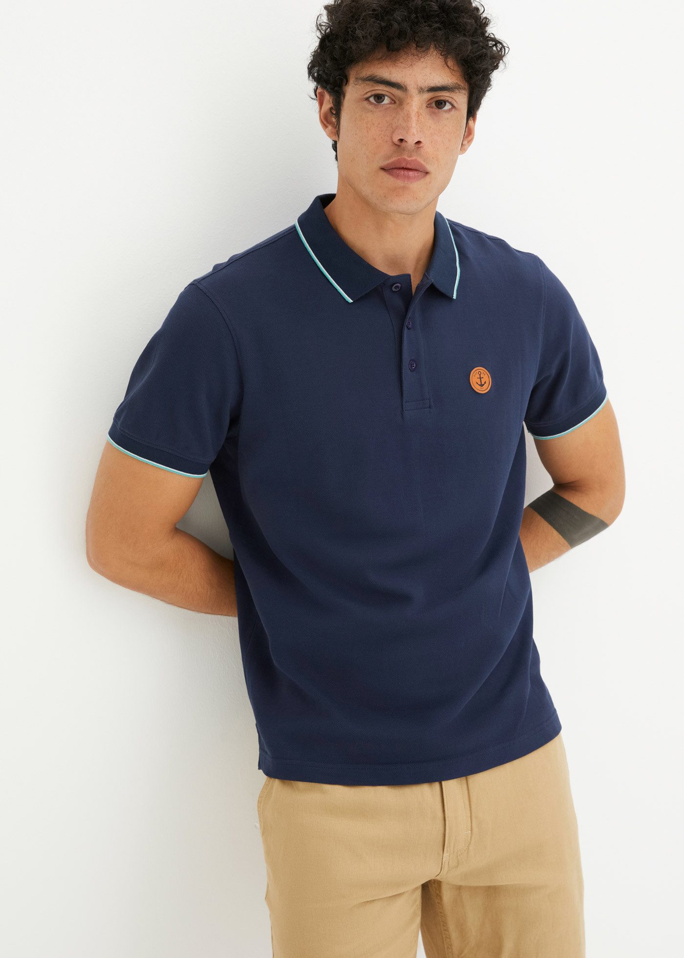 bonprix Poloshirt Piqué-Poloshirt aus reiner Baumwolle