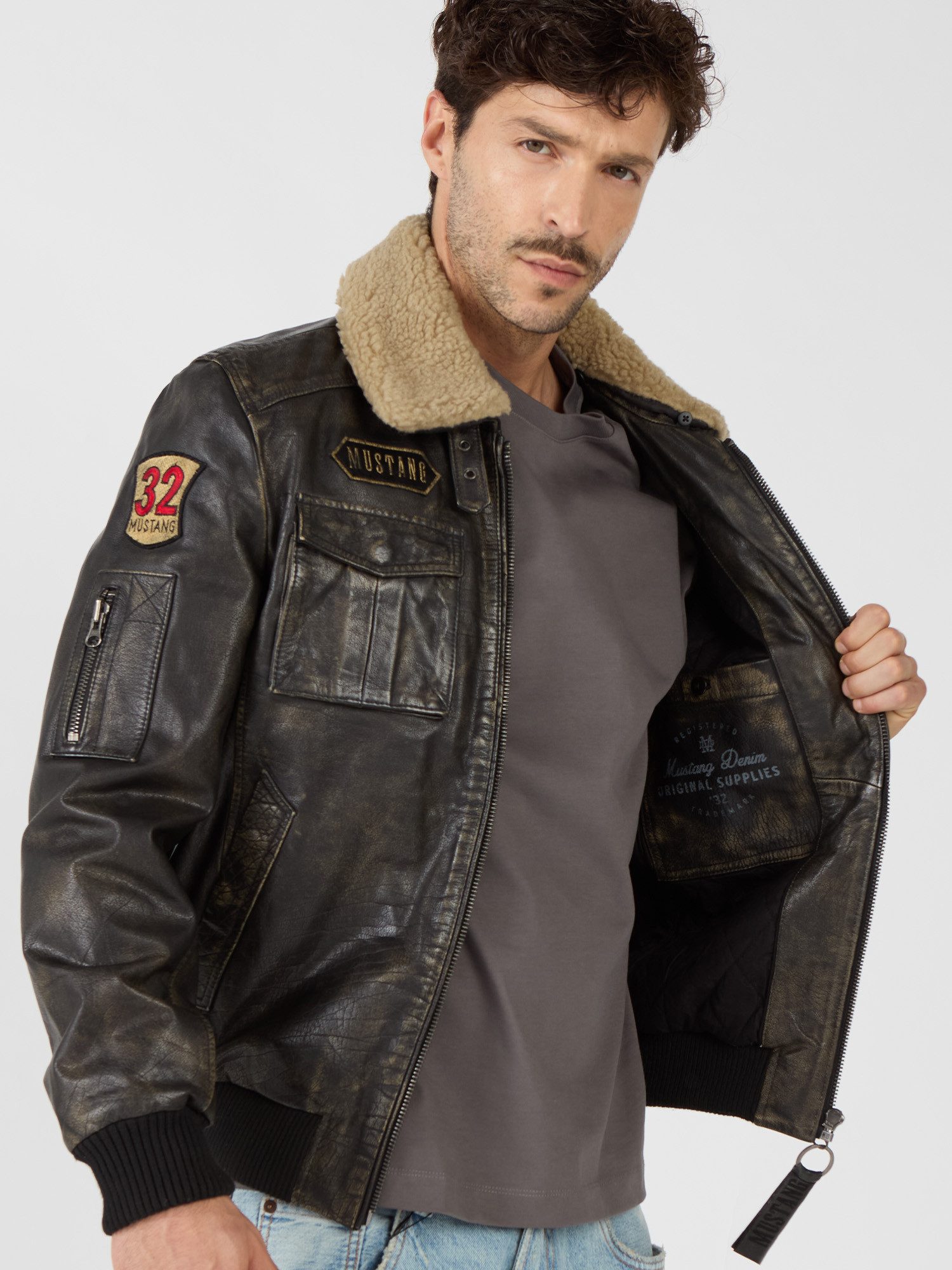 MUSTANG Lederjacke Karlstad