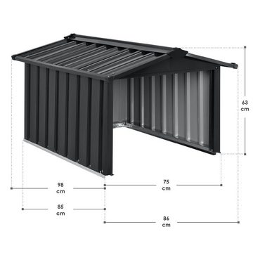 Juskys Mähroboter-Garage MGMT1, BxTxH: 86x98x63 cm, Langlebige Metall Konstruktion aus verzinktem Stahl