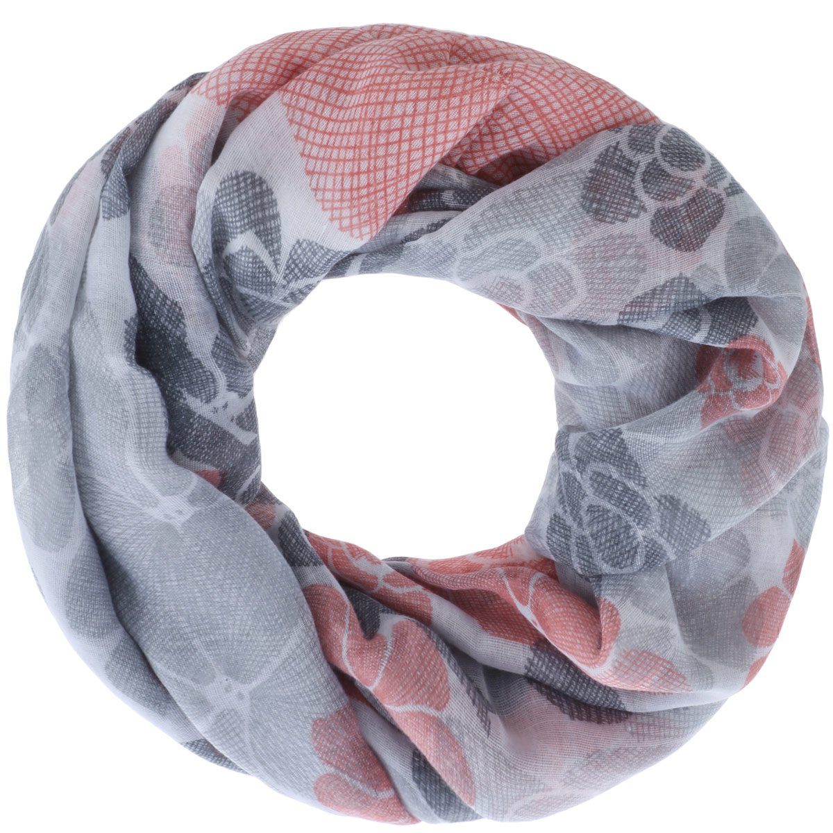 Faera Loop, Damen Schal Blumenmuster Blüten weich und leicht Damen Loop Run günstig online kaufen