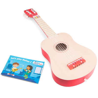 New Classic Toys® Spielzeug-Musikinstrument Gitarre - natur/rot Kindergitarre Kinder-Instrument Musikspielzeug