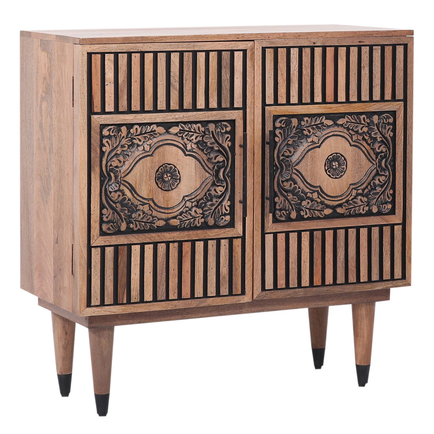 Marrakesch Orient & Mediterran Interior Kommode Kommode Adamina 80 cm aus Massivholz im Mid-Century & Boho Stil (1 St), Handarbeit