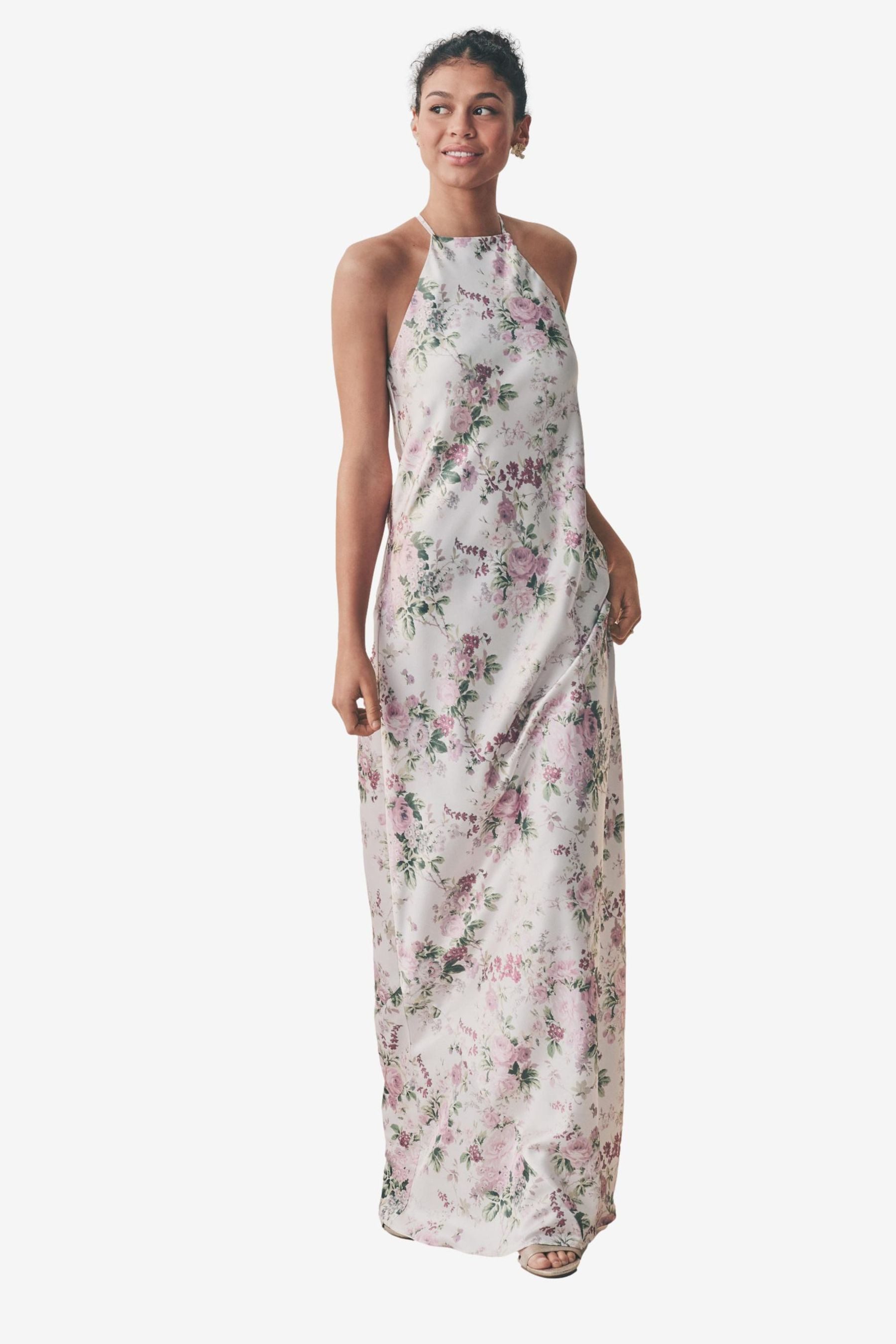 Next Satinkleid Hoch geschlossenes Maxikleid aus günstig online kaufen
