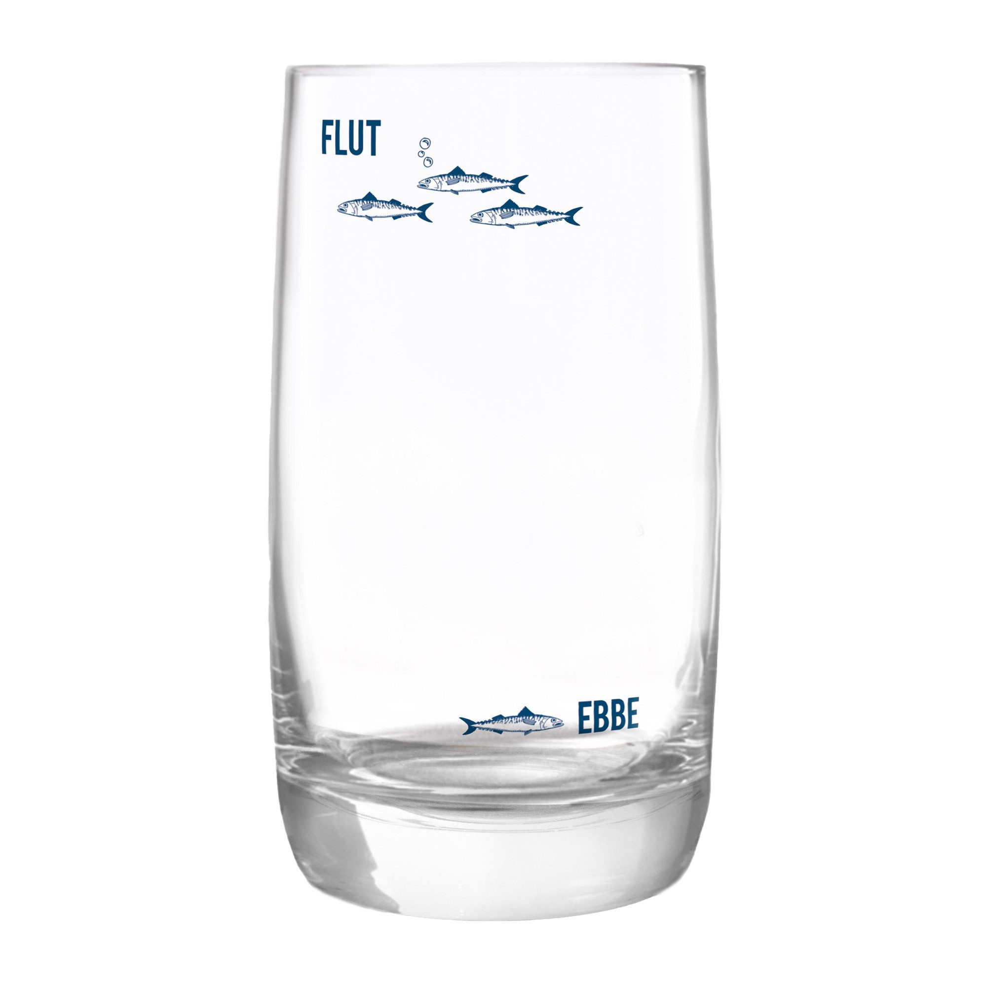 Bow & Hummingbird Longdrinkglas Kristallglas "Ebbe & Flut" made in EU, Kristallglas
