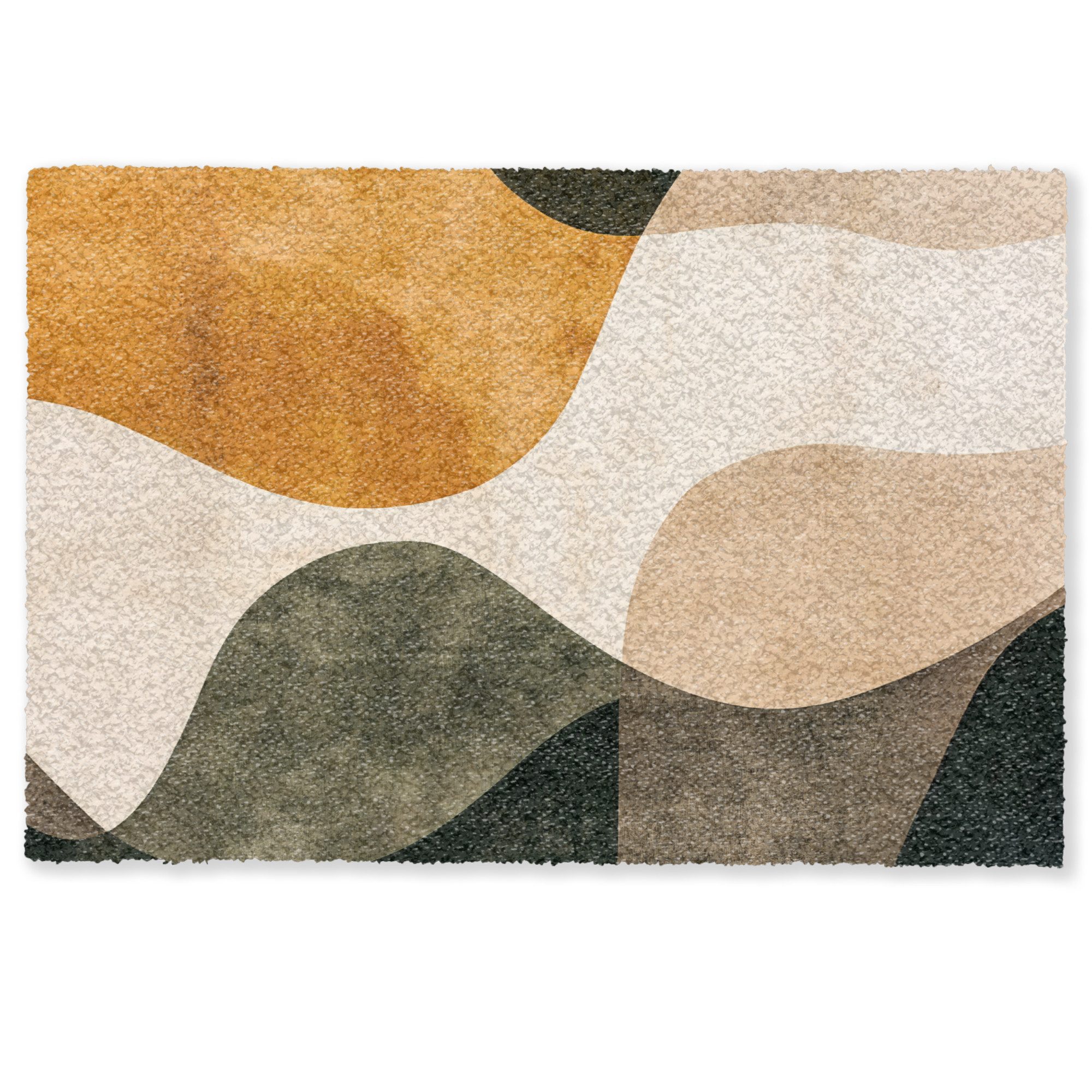 MuchoWow Fußmatte Formen - Ockergelb - Abstrakt, Rechteckig, innen Schmutzf günstig online kaufen