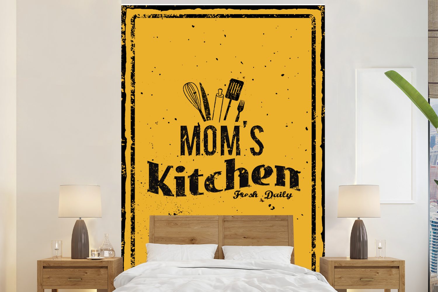 Tapete Küche - für Wandtapete Matt, Mutter bedruckt, Wohnzimmer, Vinyl (3 MuchoWow St), Vintage, - Fototapete Montagefertig