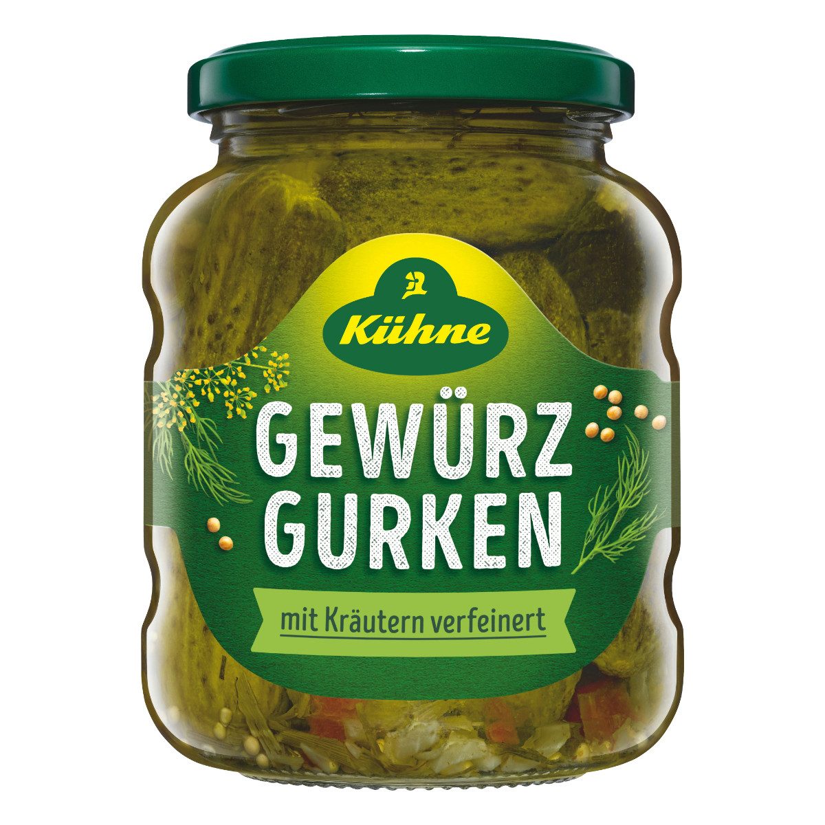 Kühne Gemüsekonserve, Kühne Gewürzgurken Auslese knackig mit feinen würzigen Gewürzen 185g