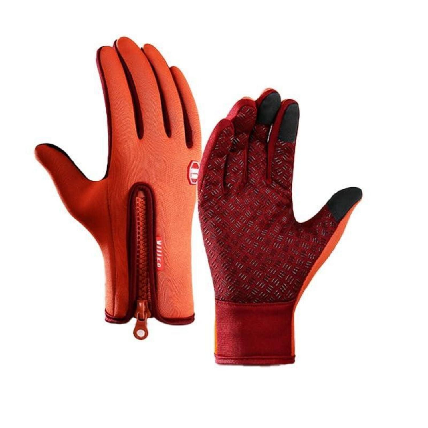 LuxusKollektion Thermohandschuhe Ski-Handschuhe Thermo Touchscreen Orange S (1-St)