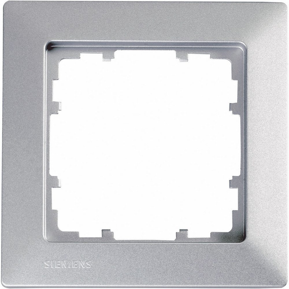 SIEMENS Steckdose Siemens Schalterprogramm 1fach Rahmen Delta Aluminium (Metallic) 5TG2