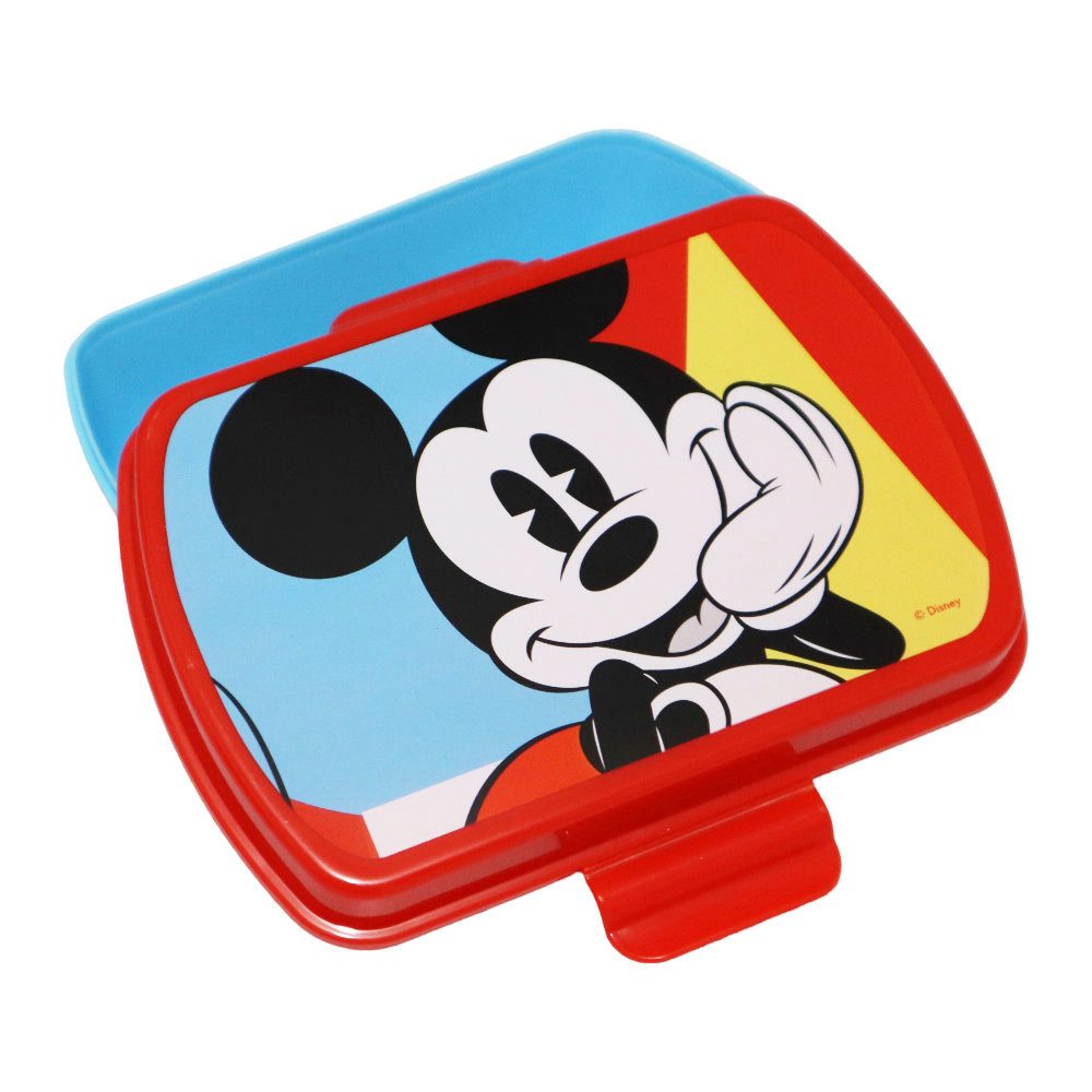 Disney Lunchbox Disney Mickey Maus 2 tlg Lunch Set Brotdose Alu Trinkflasche 500 ml, Kunststoff Alu, (2-tlg)