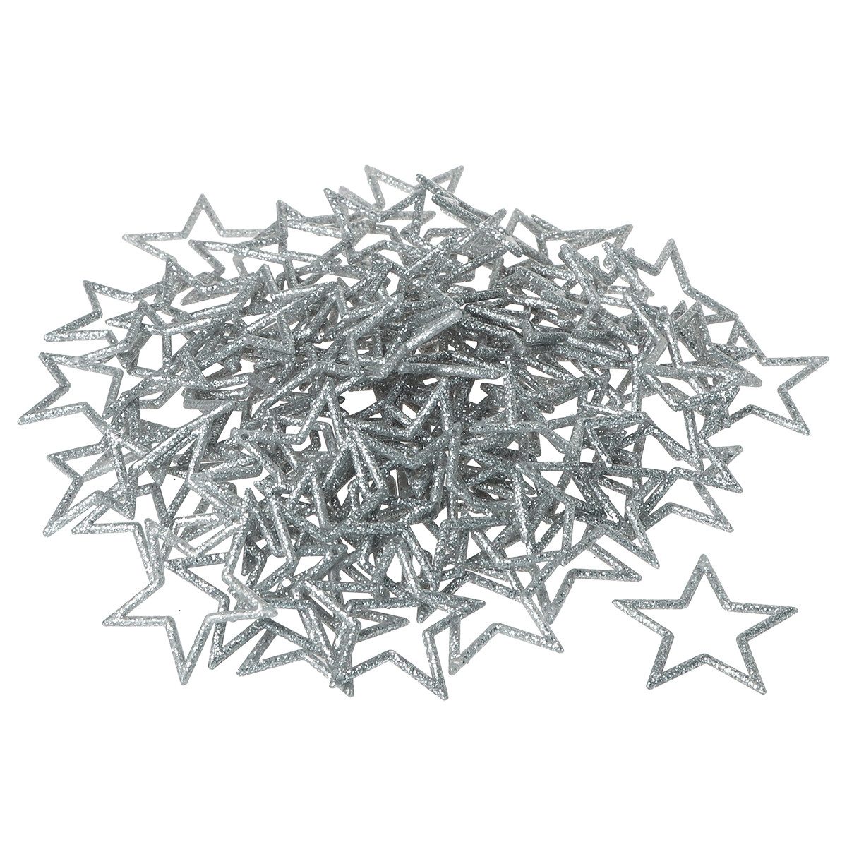 Florists Products Weihnachtsmann Glitzernde Weihnachtssterne Silber 4,5cm 120er Set - Festliche, 120 S
