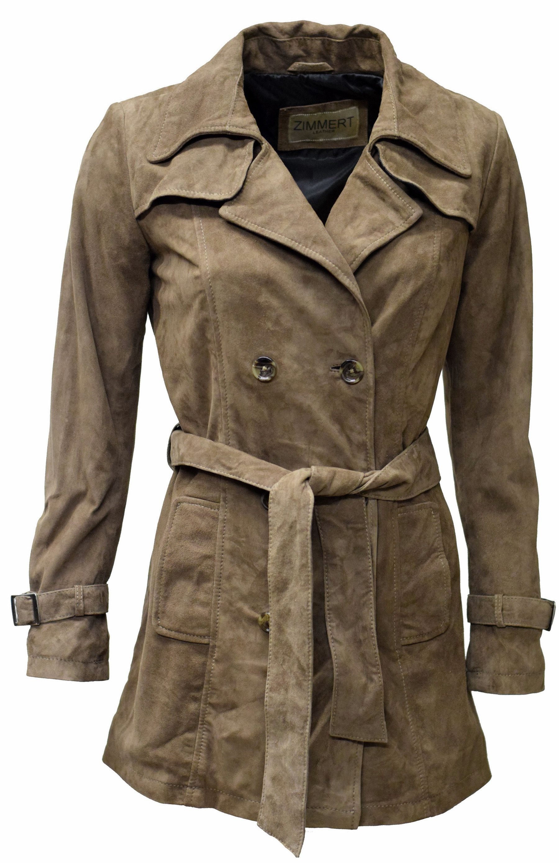 Zimmert Leather Ledermantel Anna Trenchcoat Wildleder günstig online kaufen