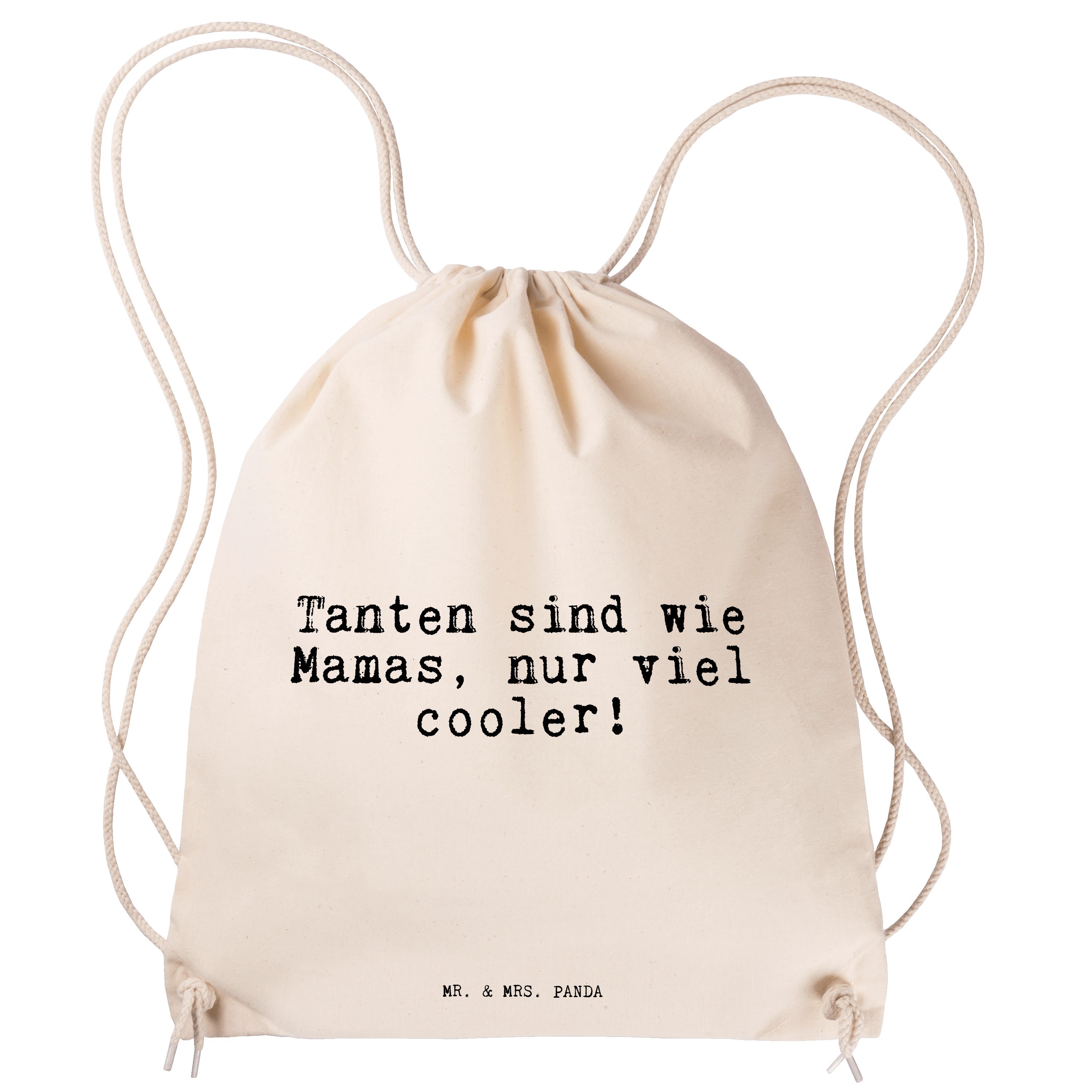 Mr. & Mrs. Panda Sporttasche Tanten sind wie Mamas,... - Transparent - Geschenk, Turnbeutel, Stoff (1-tlg)