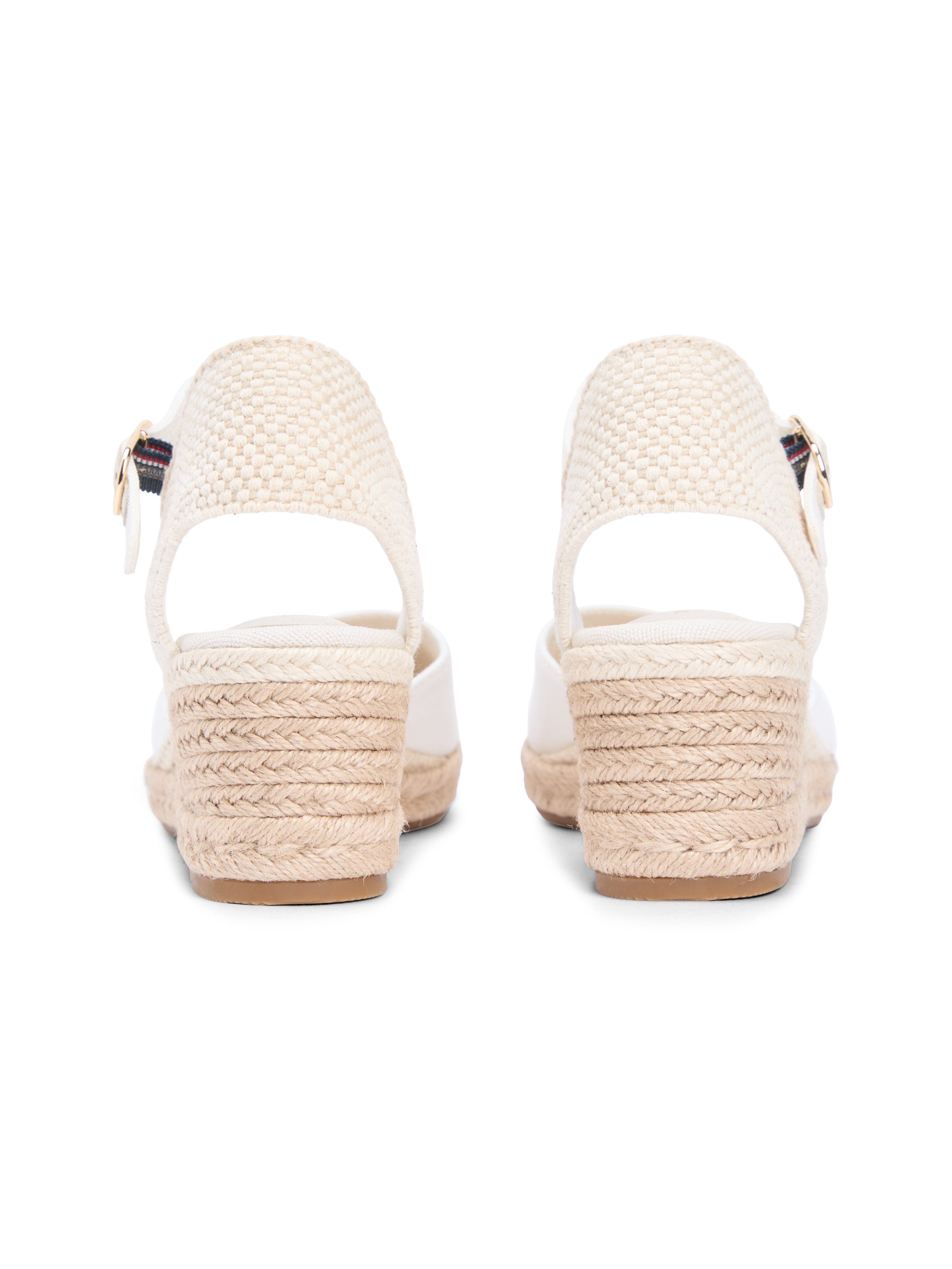 Tommy Hilfiger MID WEDGE ESPAD CLOSED TOE Keilsandalette Plateau, Sommerschuh mit verstellbarer Schnalle, schmale Form