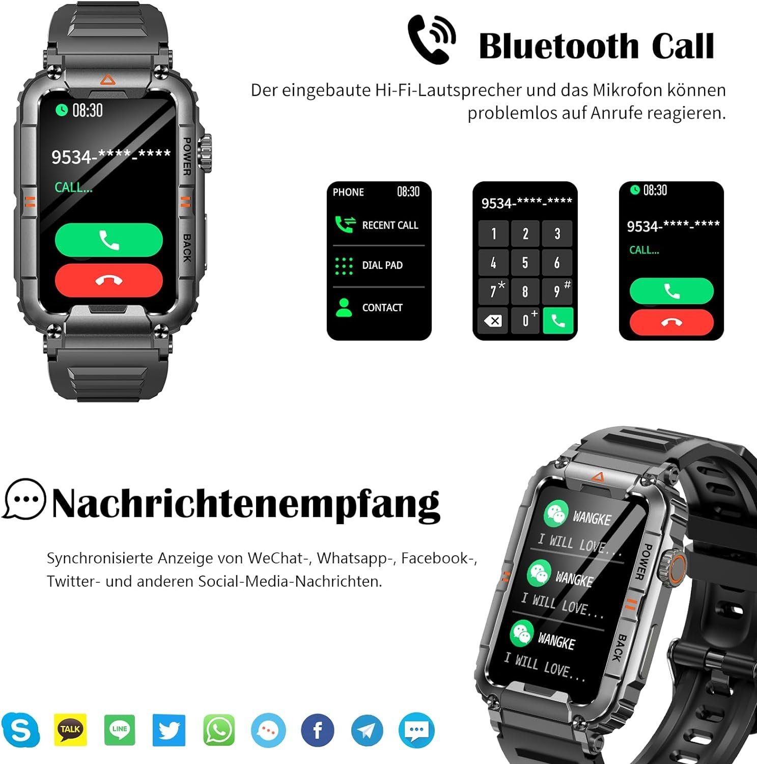 Smartwatch Herren Bluetooth Mehrere Modi Android/IOS in Hessen