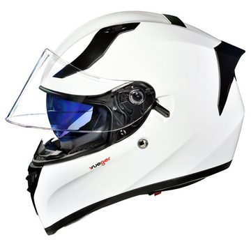 rueger-helmets Motorradhelm rueger RT-826 Motorrad-Helm Integralhelm Fullface Helm Pinlock Sonnenvisier ECE Damen und HerrenRT-826 Weiß XL
