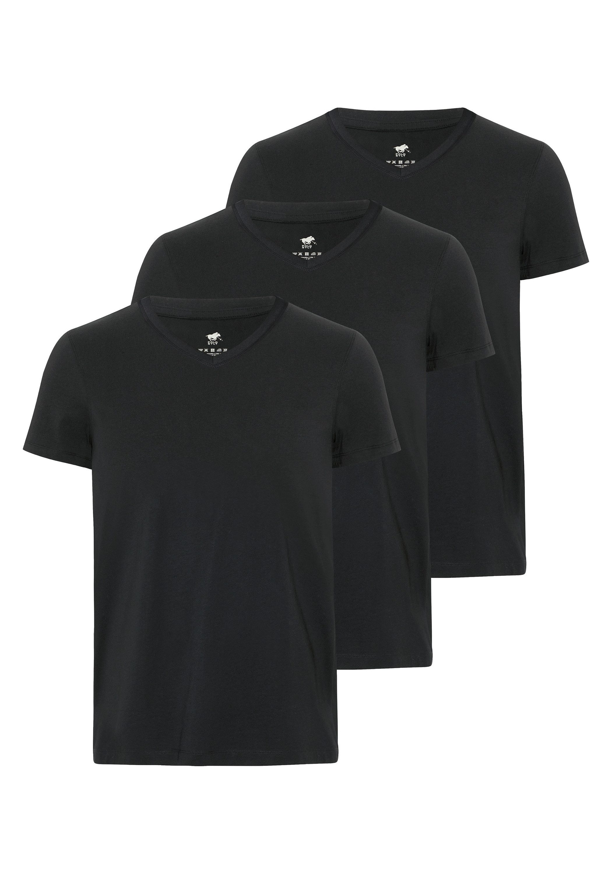T-Shirt im 3er-Pack mit V-Ausschnitt