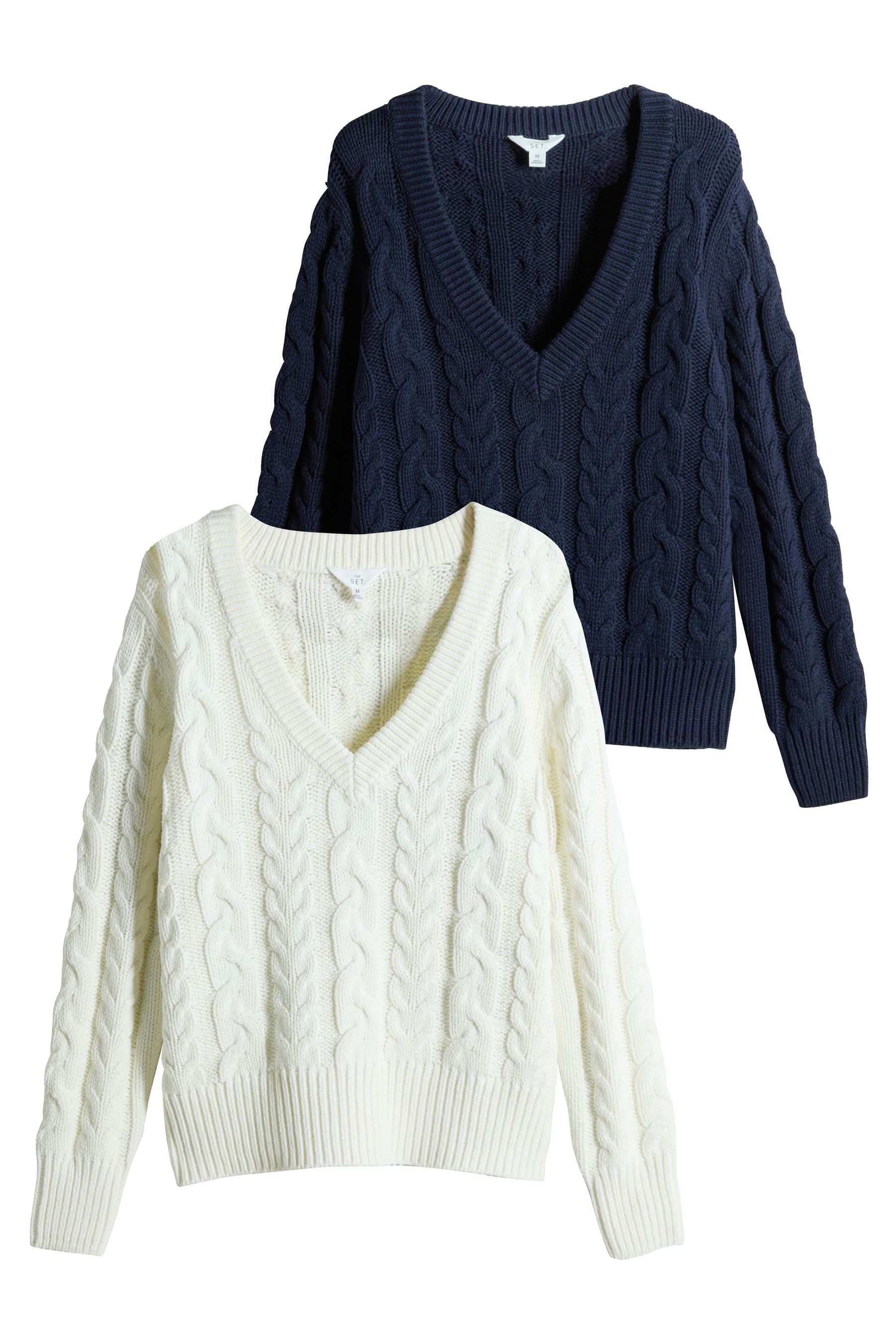 The Set V-Ausschnitt-Pullover The Set Strickpullover günstig online kaufen
