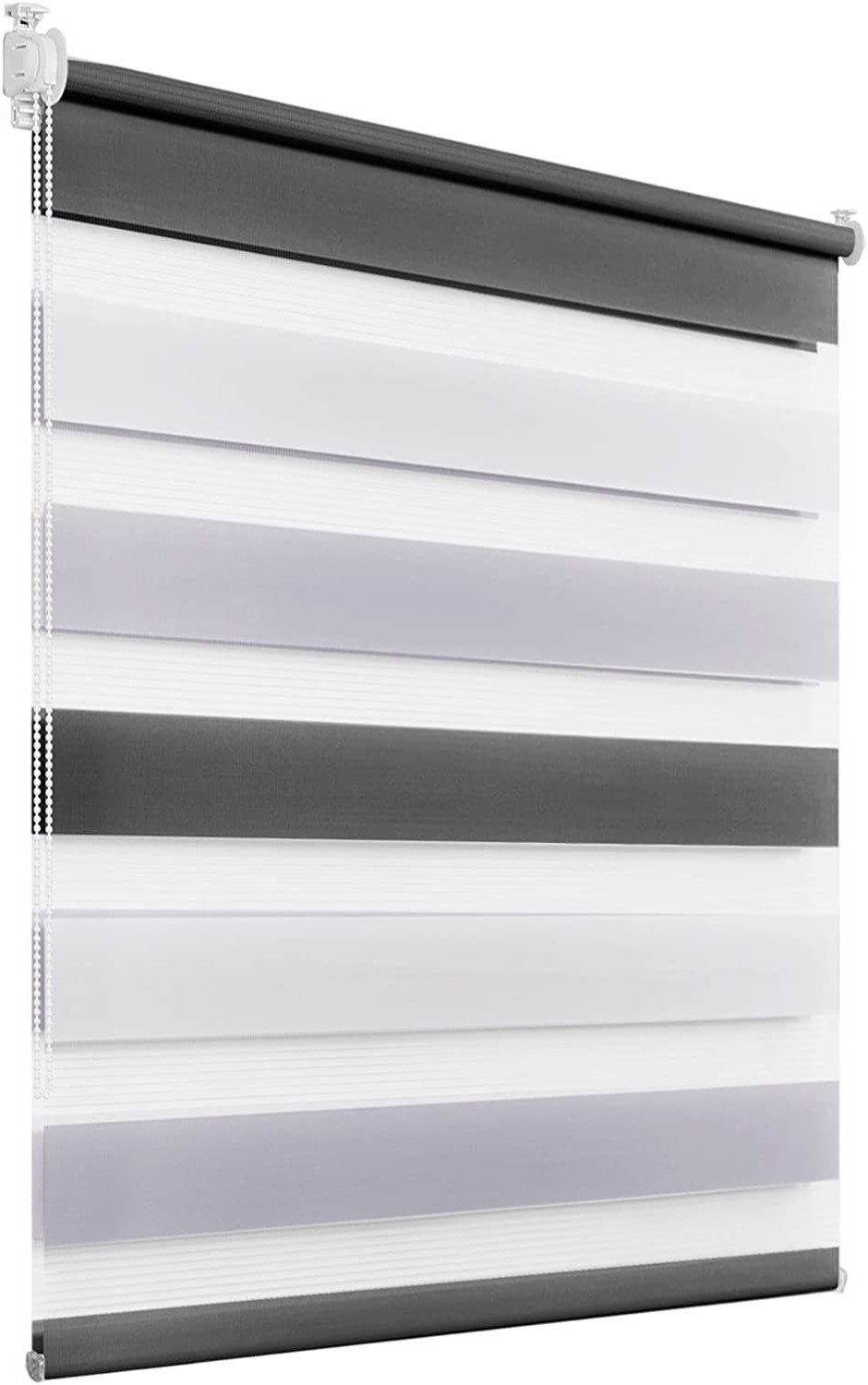 Doppelrollo Klemmfix ohne Bohren, Vkele, 230cm,freihängend Klemmträger, Klemmfix, rollos Blickdicht für Fenster und Tür