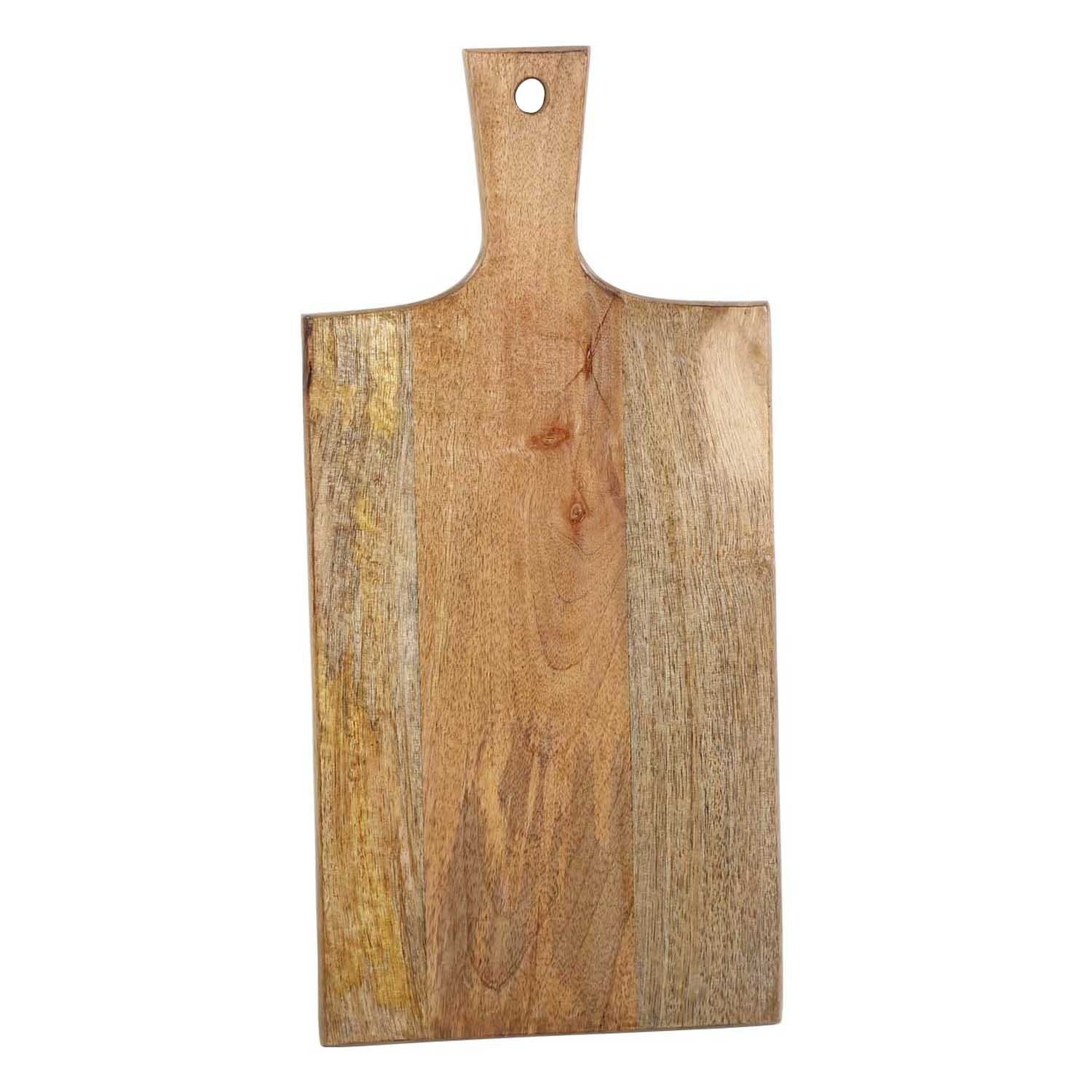 Servierbrett Servierbrett Holz 40cm lang mit Griff Servierplatte massiv