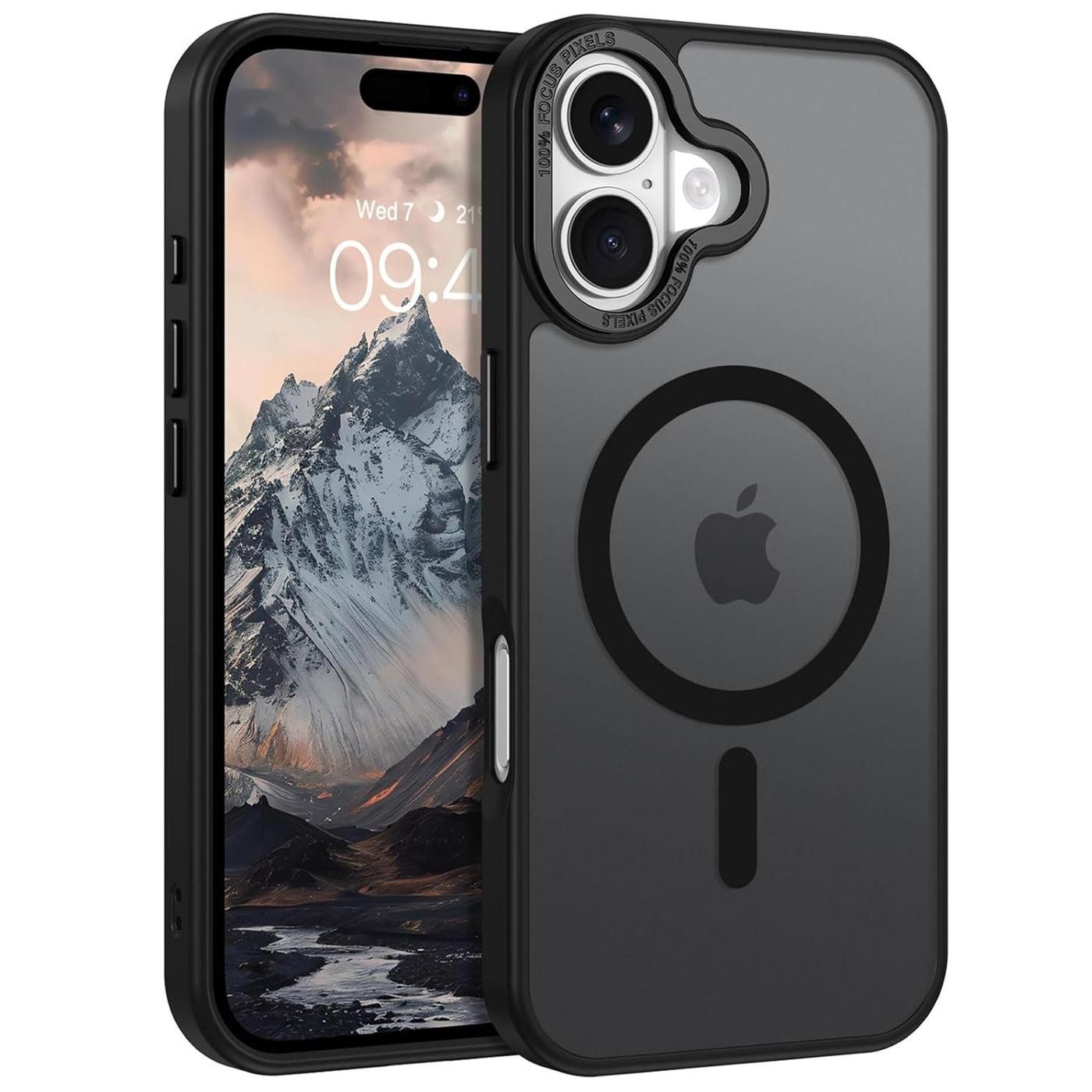 CoolGadget Handyhülle Magnet Hülle für iPhone 17 Schutzhülle mit Metall Kamerarahmen 6,3 Zoll, magnetisches Schutzcase Matt Stoßfest kompatibel mit Magsafe Zubehör