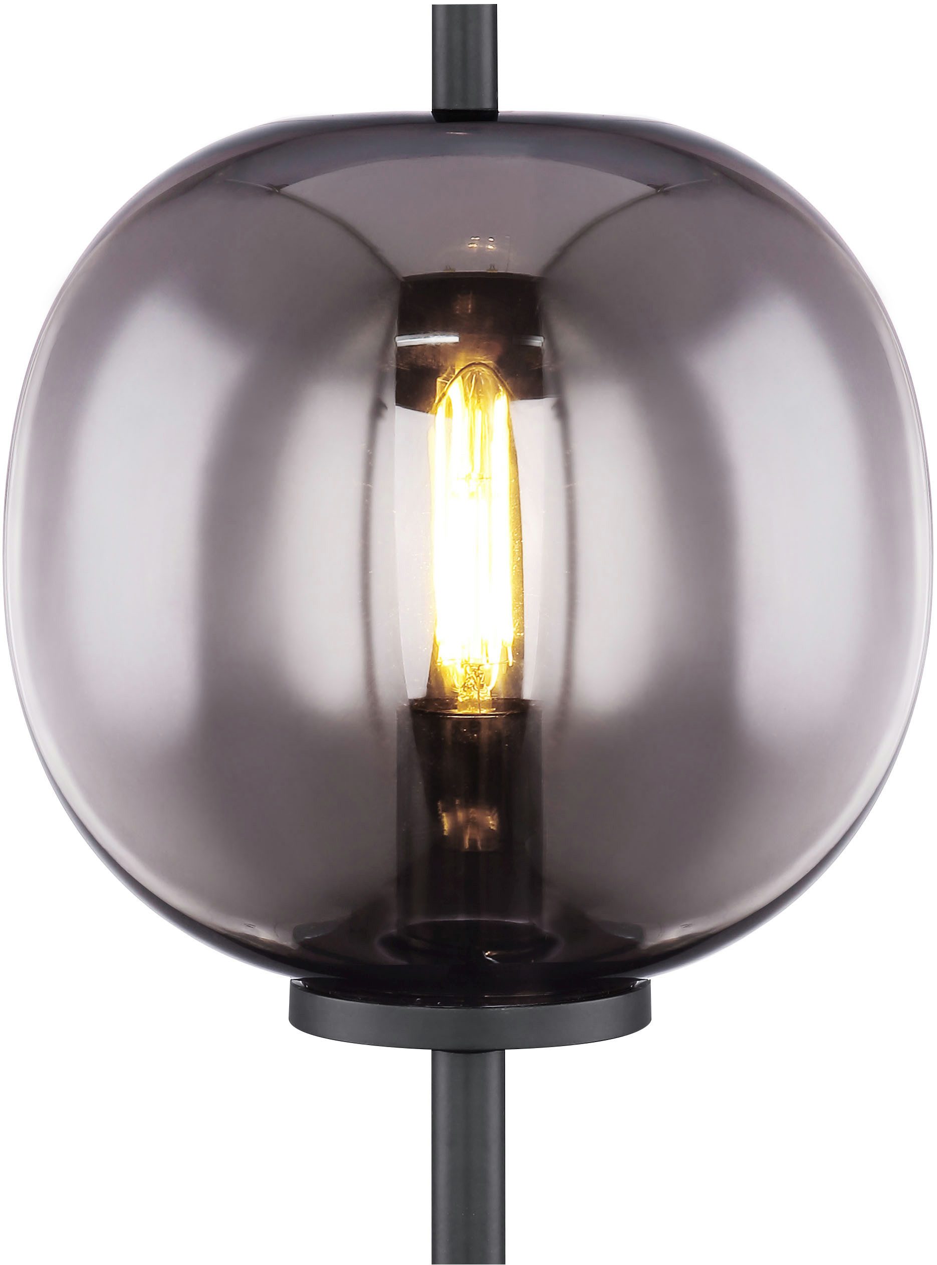 GLOBO LIGHTING Tischleuchte BLACKY, ohne Leuchtmittel, Tischlampe/Metall schwarz/Glas/Wohnzimmer/Schlafzimmer