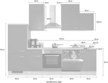 Flex-Well Küchenzeile Vintea, mit E-Geräten, Gesamtbreite 280 cm
