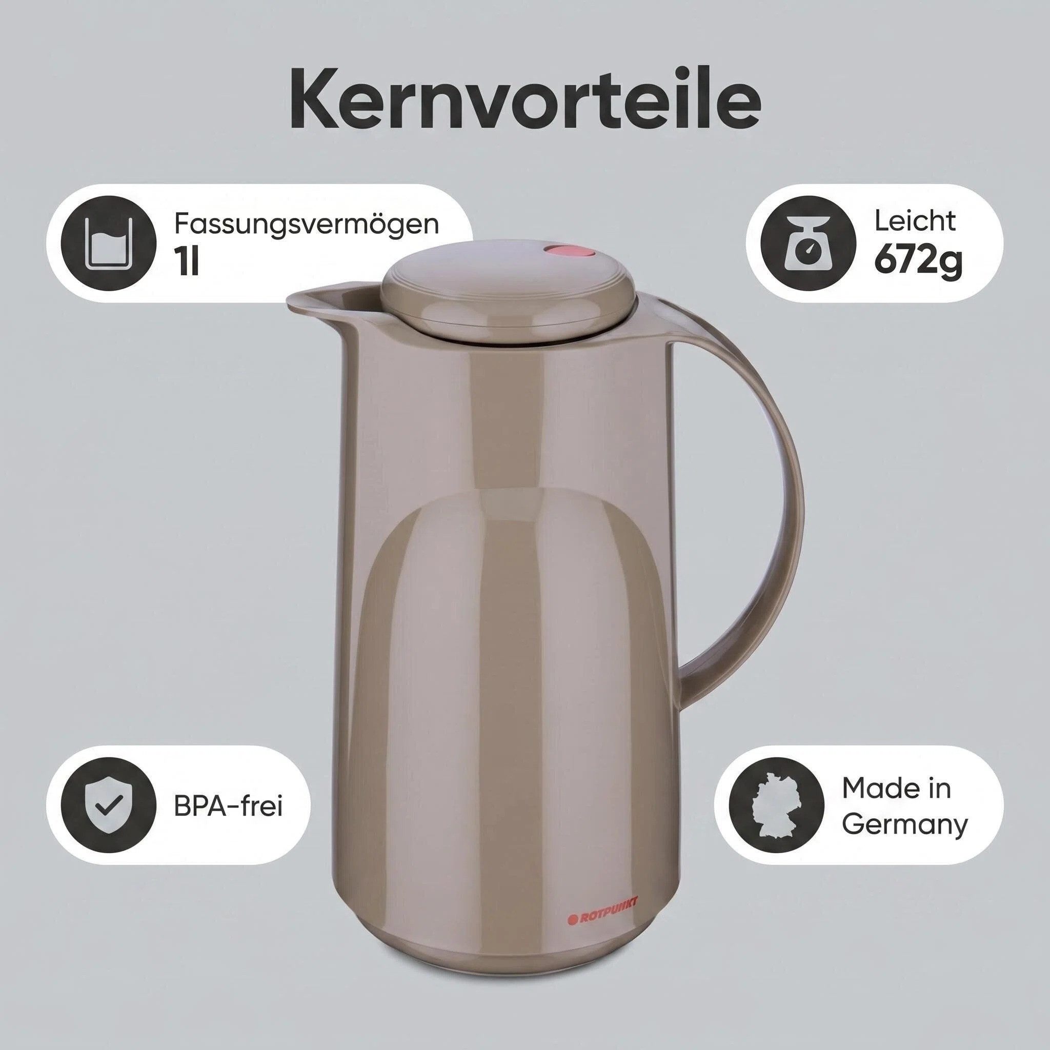 ROTPUNKT Isolierkanne MARLA 300, isolierend, BPA-frei, phthalatfrei, ergonomisch, doppelwandig