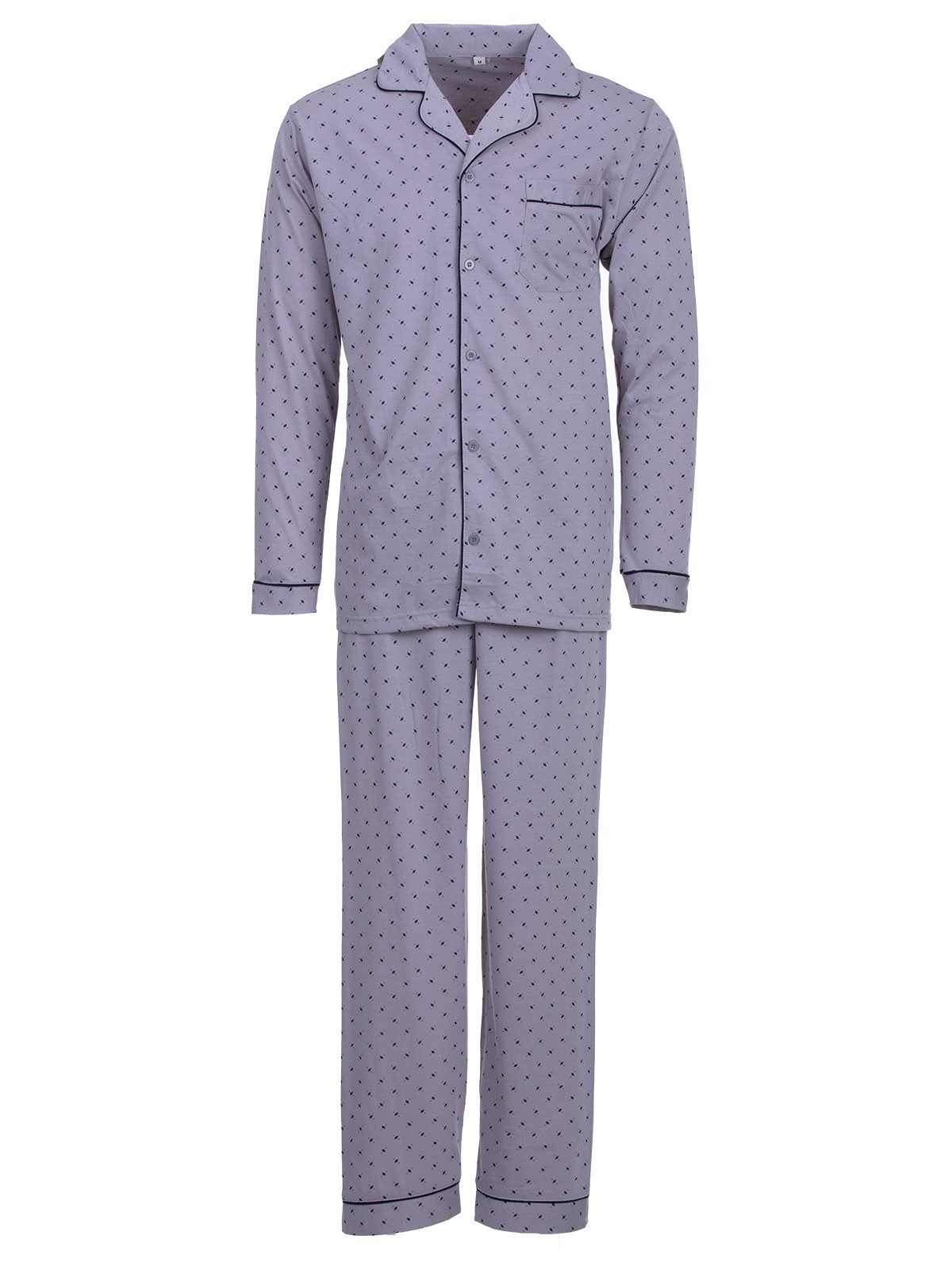 Henry Terre Schlafanzug Pyjama Set Langarm - Diamant günstig online kaufen