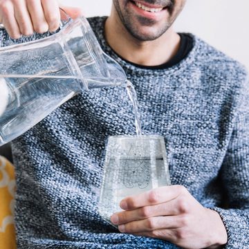 Mr. & Mrs. Panda Glas Bär Vermissen - Transparent - Geschenk, Unglücklich verliebt, Trinkgl, Premium Glas, Hochwertige Gravur
