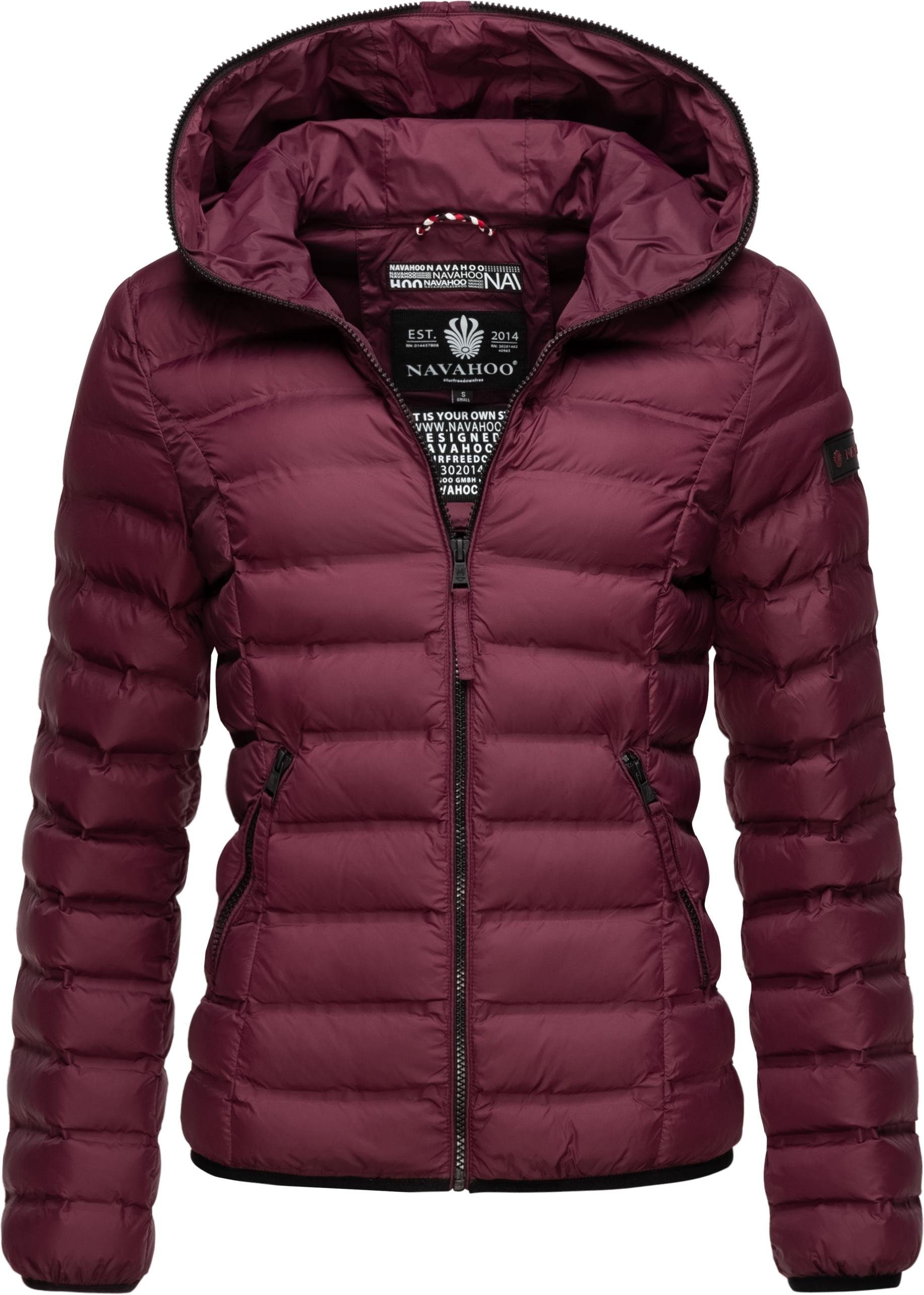 Navahoo Steppjacke Neevia modische Kapuze Übergangsjacke mit Damen weinrot