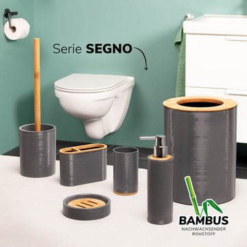 bremermann WC-Garnitur WC-Bürste SEGNO aus Bambus und Kunststoff, WC-Garnitur, grau