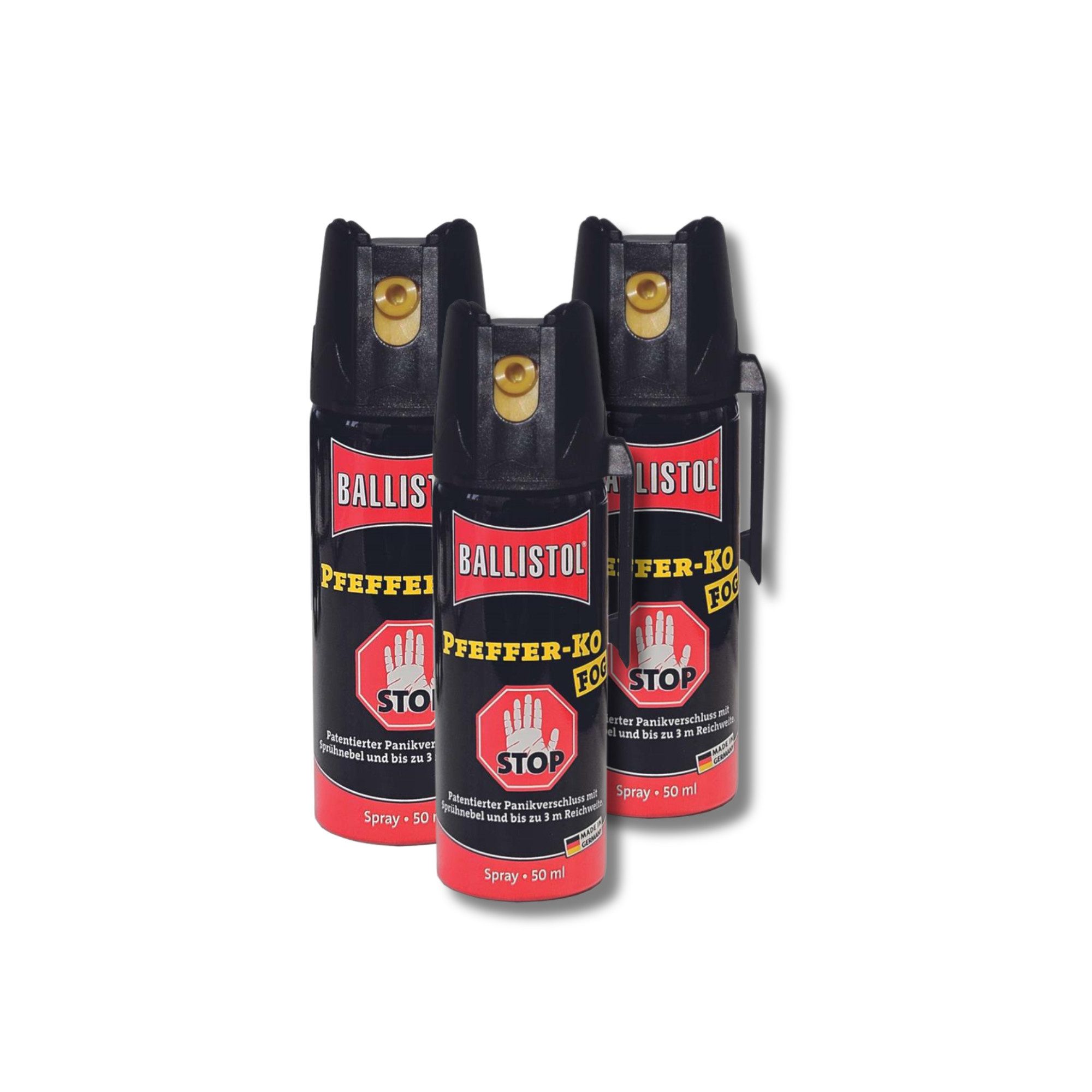 Ballistol Marderspray Ballistol Pfefferspray Verteidigungs- Tierabwehrspray Pfeffer-KO FOG, 50 ml, 3-St., Erfüllt die strengen Anforderungen an Reizstoffsprays