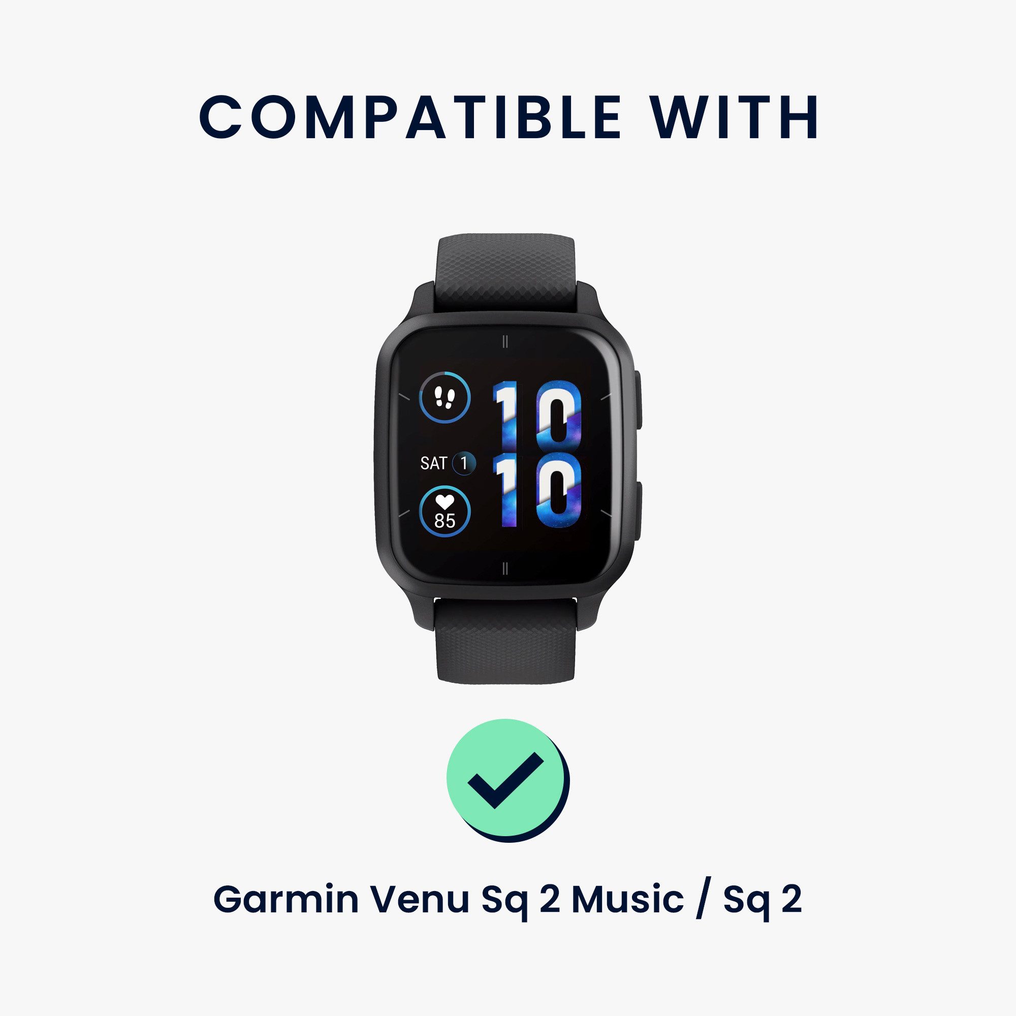 kwmobile Ersatzarmband für Garmin Venu Sq 2 Music / Sq 2 / Vivoactive 6 / Smartwatch, 1-tlg., Fitnesstracker Silikon Band mit Magnetverschluss