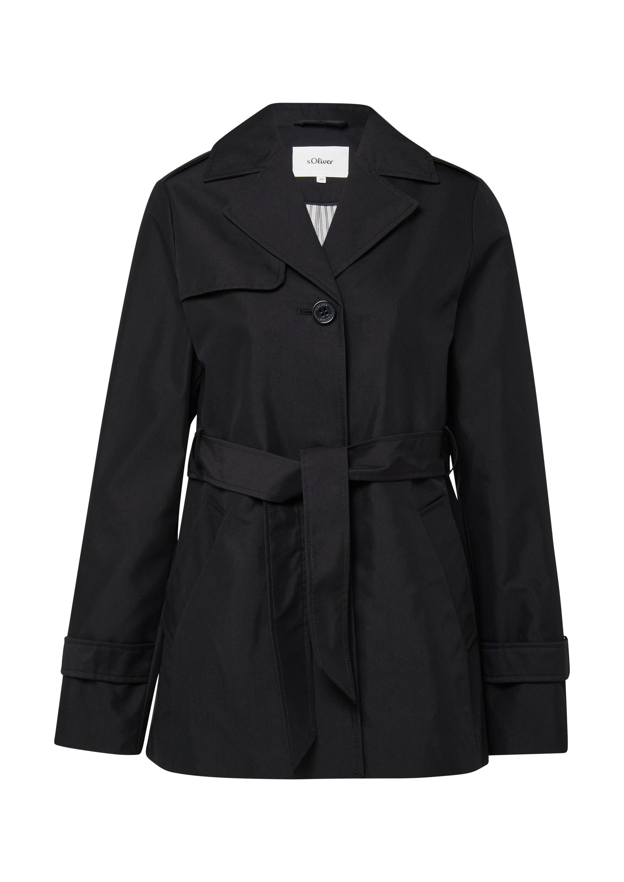 s.Oliver Trenchcoat Outdoor-Jacke Wasserabweisender Trenchcoat im Slim Fit – Bild 2 von 5