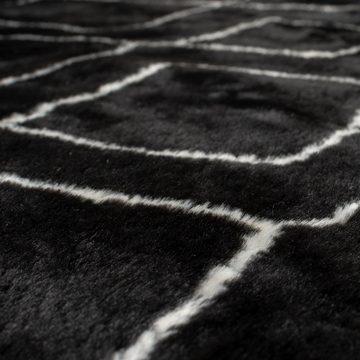 Teppich Schwarz-Weißer Geometrischer DART ROSE Teppich, KADIMA DESIGN, Rechteckig, Höhe: 15 mm