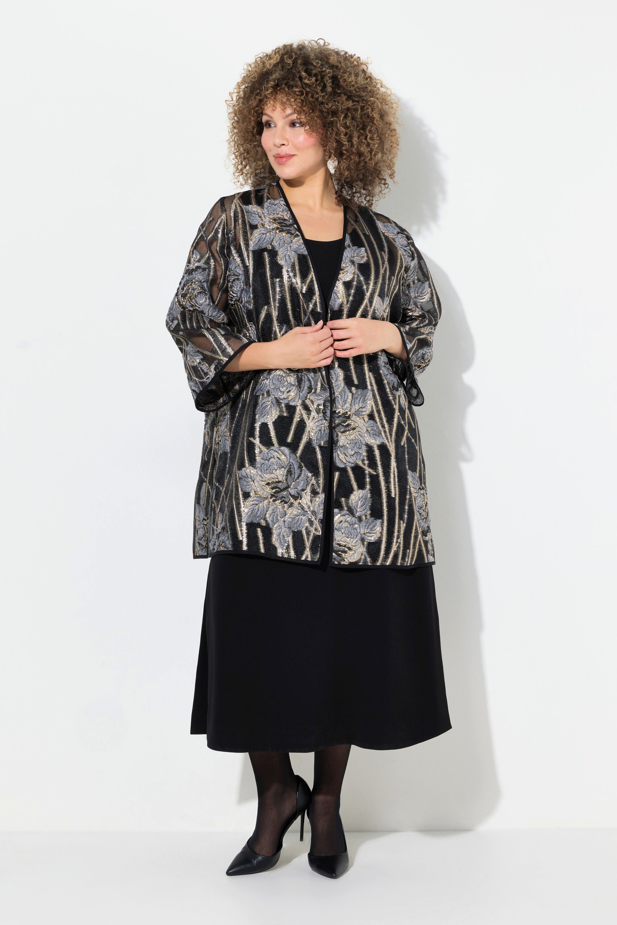 Ulla Popken Sommerjacke Spitzen-Jacke offene Jacke günstig online kaufen