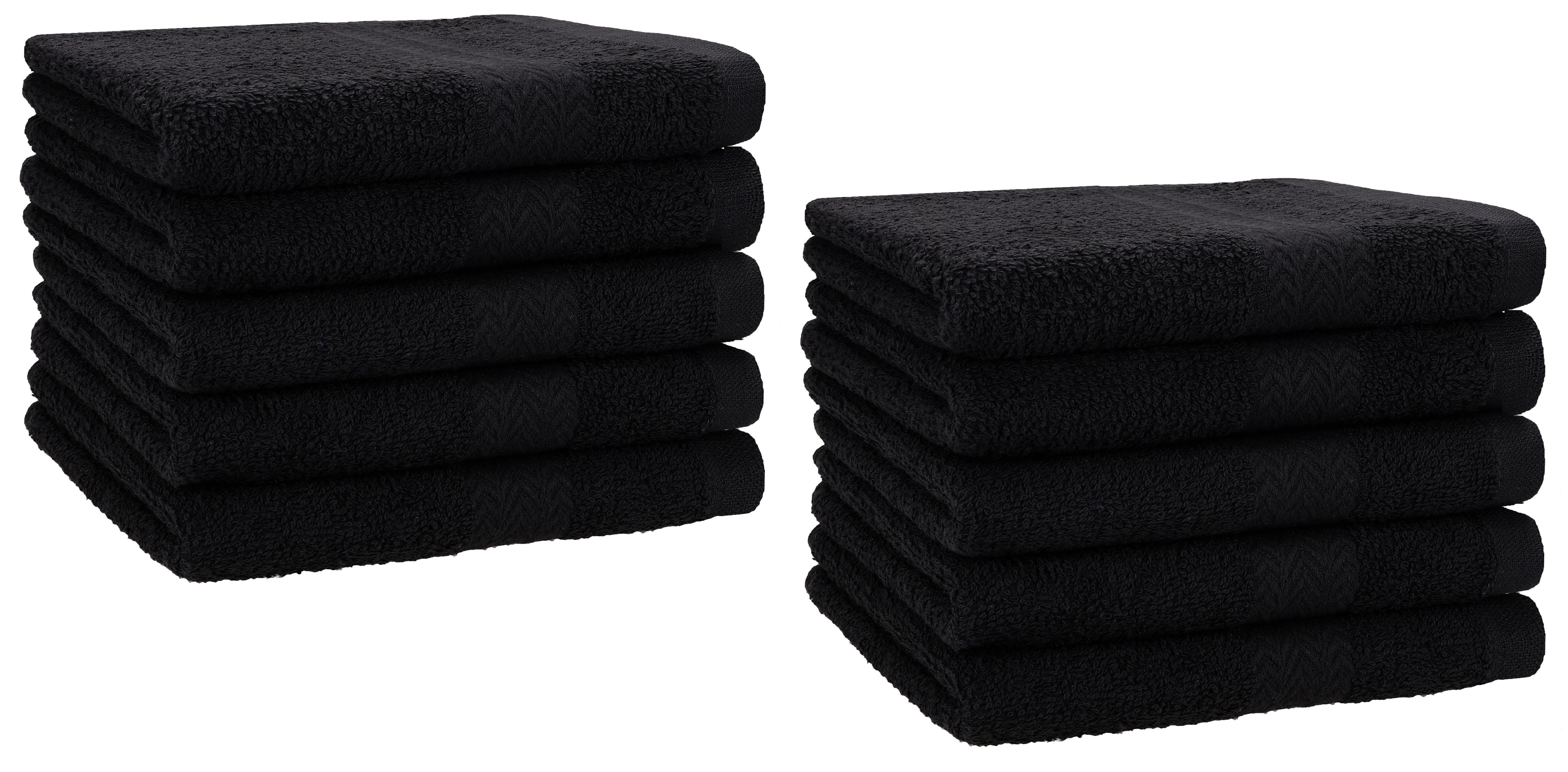 30x50cm, 10 Baumwolle 100 schwarz 100% PREMIUM tlg. % Gästehandtücher (10-St) Betz Gästehandtücher-Set Baumwolle