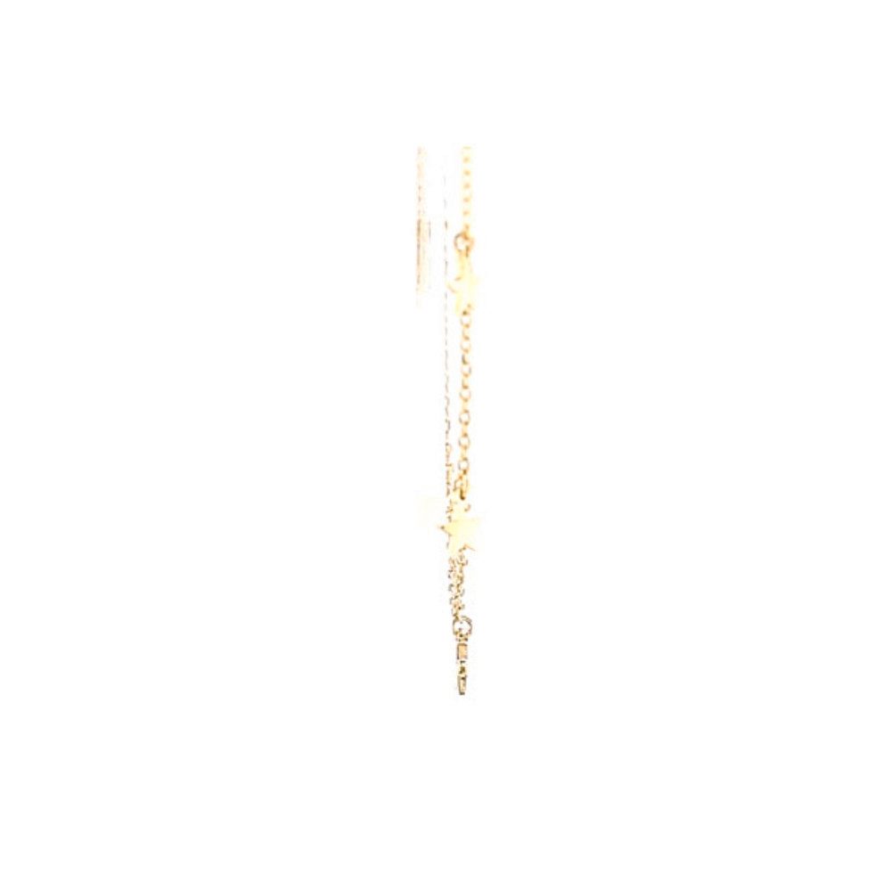 Cavill Silberkette Silbercollier 925 vergoldet mit Stern-Anhänger, 45,5-49,5 cm (1-tlg)