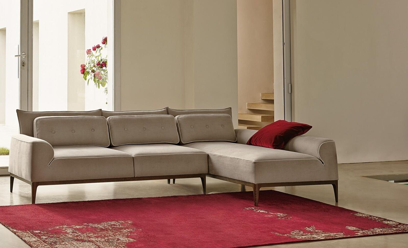 L Ecksofa JVmoebel Grau Couch Luxus Form Wohnzimmer Ecksofa Design Sofa Möbel Möbel