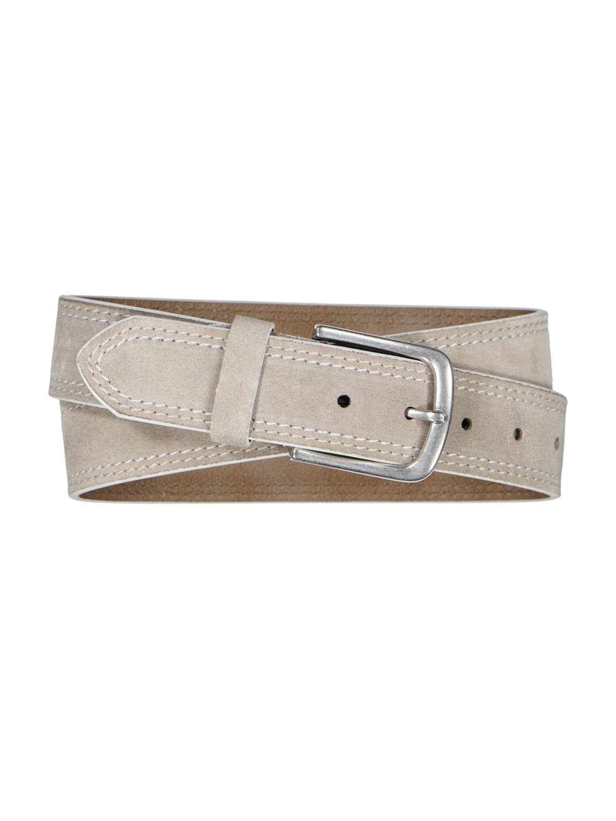 Engbers Ledergürtel Herren Gürtel aus Veloursleder, Beige