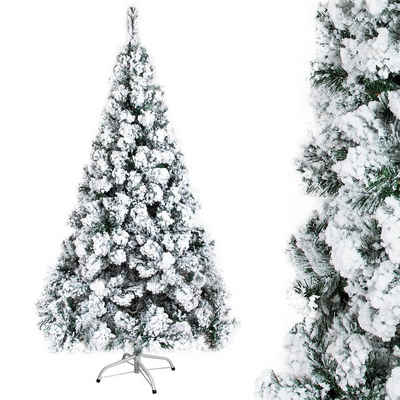 Gotoll Künstlicher Weihnachtsbaum XM027-29, 120 150 180 cm Weihnachtsbäume mit Schnee Tannenbaum mit Ständer Schneebedeckten Beschneiten Spitzen Christbaum