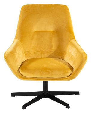 Home4You Sessel Sessel, Kunstfaser, Gelb, B 73 cm, T 62 cm
