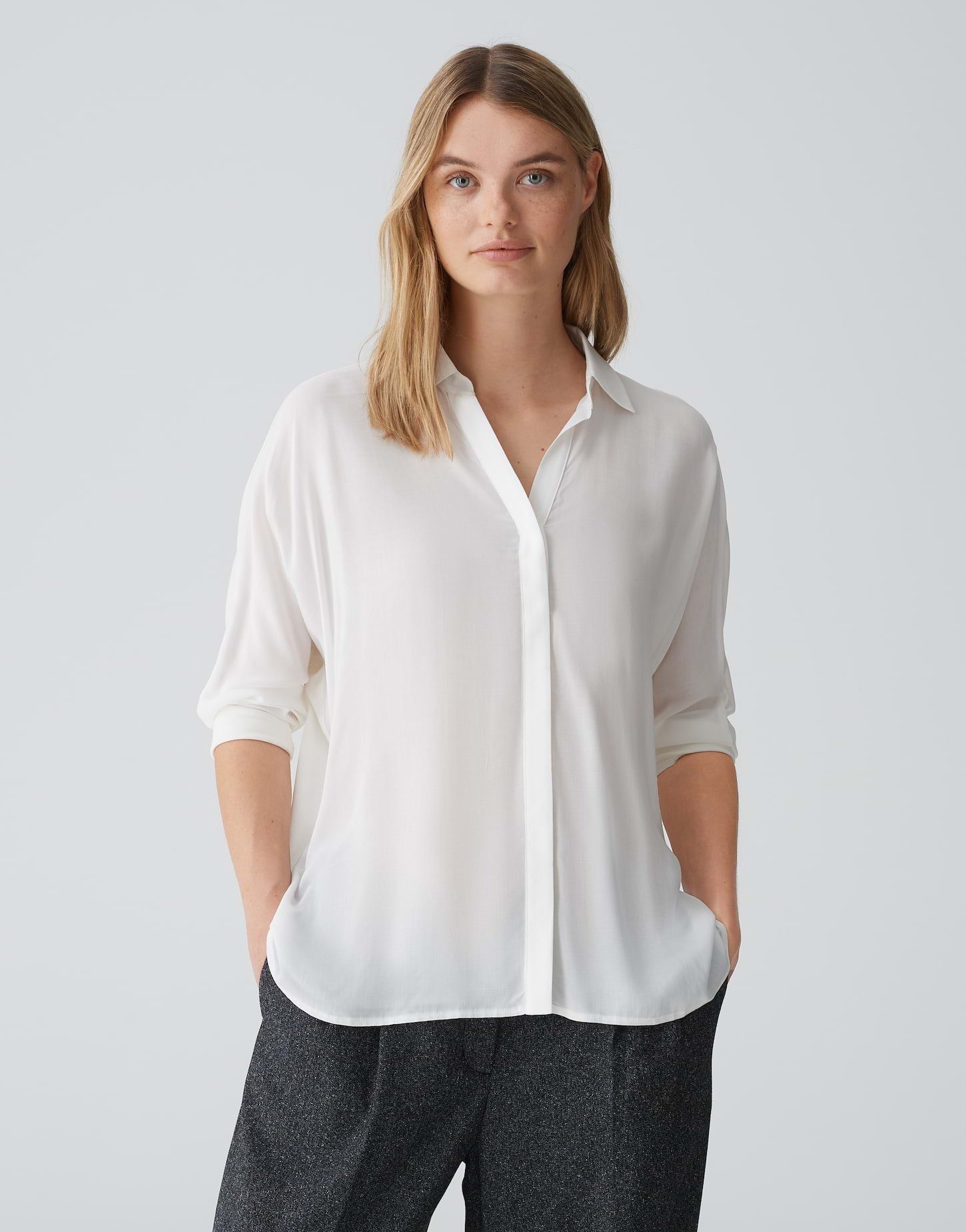 Shirtbluse Shirtbluse FLAVENA Regular aus softem Material Mix