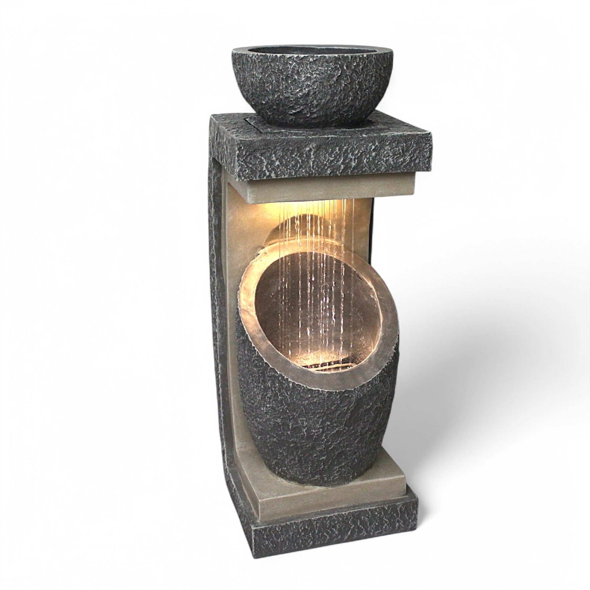 Arnusa Gartenbrunnen moderner Springbrunnen mit LED günstig online kaufen
