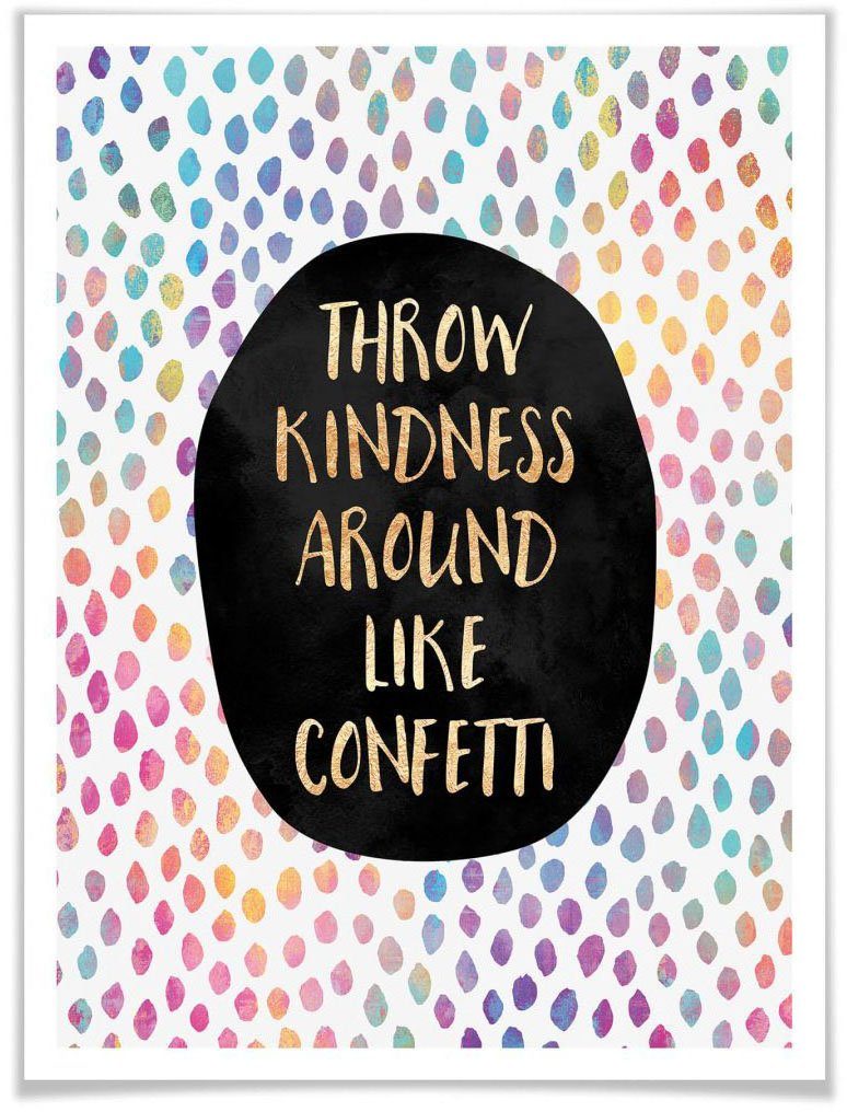 Wall-Art Poster Kindness Konfetti, Schriftzug (1 St)
