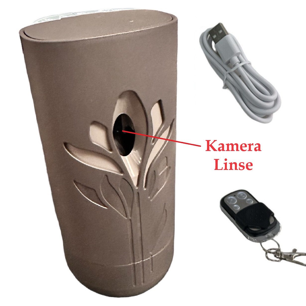 SpionProfi Überwachungskamera 64GB Mini Kamera FULL HD Video Ton Haus Cam mit Bewegungsmelder (Innenbereich, 1-tlg., Lufterfrischer versteckte Kamera Spycam Spion Haus Mini Cam)