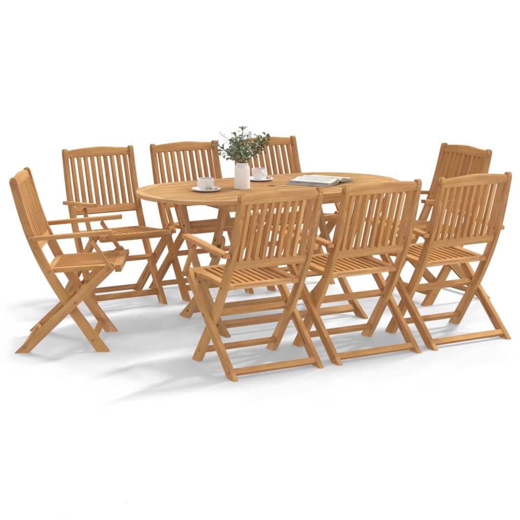 vidaXL Garten-Essgruppe 9-tlg. Garten-Essgruppe Massivholz, (8-tlg) günstig online kaufen