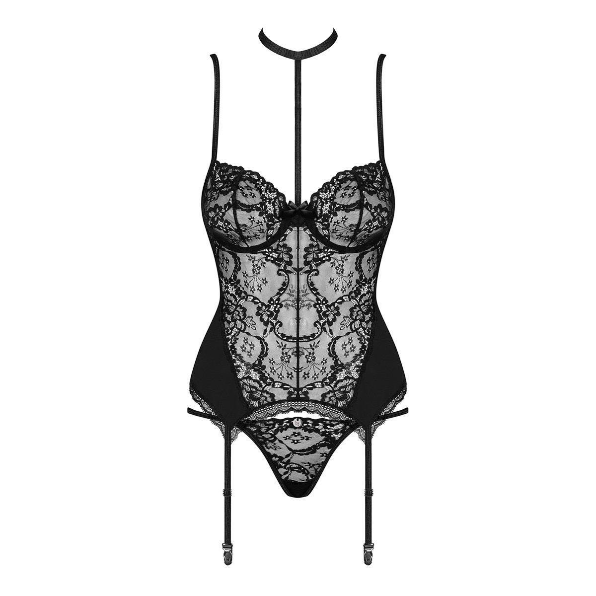 corset & Obsessive (L/XL,S/M) Corsage Raquelia thong OB black -