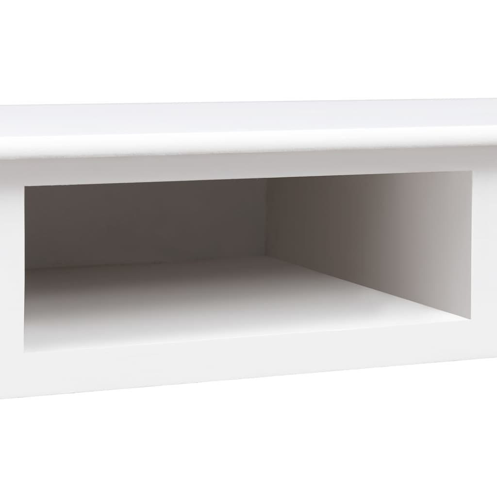 furnicato Schreibtisch Weiß 108x45x76 Paulownia Massivholz cm